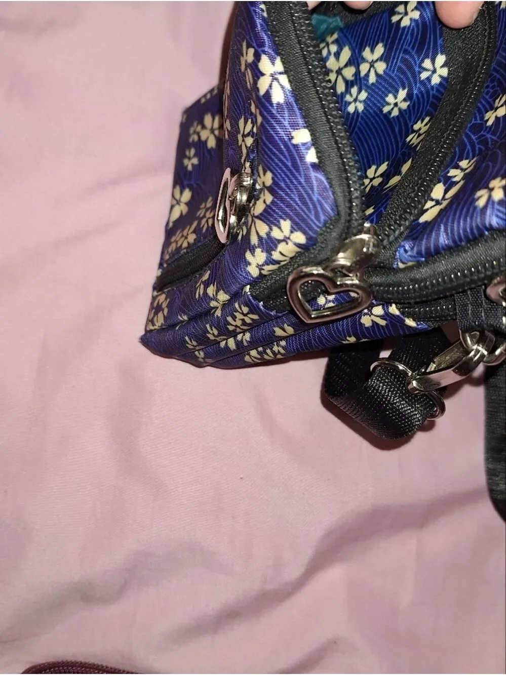 Navy Floral Crossbody Phone Bag